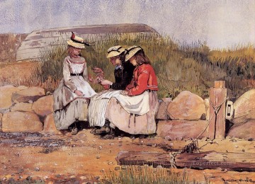 ロブスターを持つ少女たち 別名漁師の娘 リアリズム画家ウィンスロー・ホーマー Oil Paintings